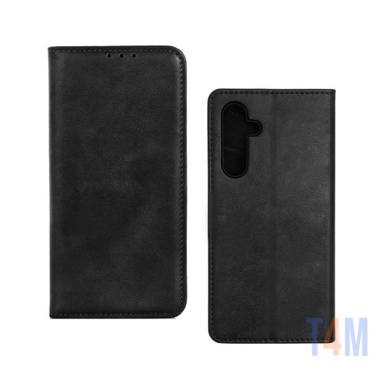 FUNDA ABATIBLE DE CUERO CON BOLSILLO INTERNO PARA SAMSUNG GALAXY A54 NEGRO